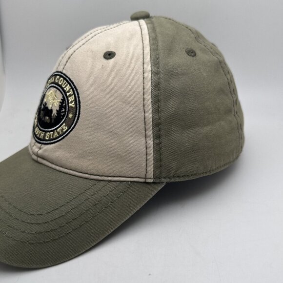 ALASKA COUNTRY THE 49TH STATE ADJUSTABLE STRAPBACK HAT/CAP, GREEN MOOSE/MOUNTAIN - Picture 2 of 5